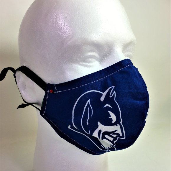 Three Duke Blue Devil Face Masks NEW Reversible Plaid - Picture 2 of 9